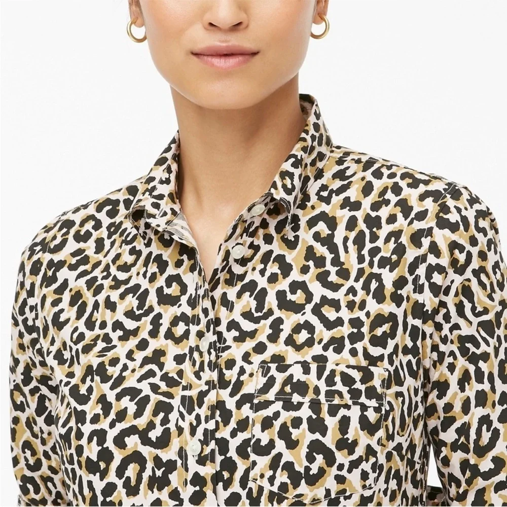 J. Crew Leopard Print Button-Up Shirt